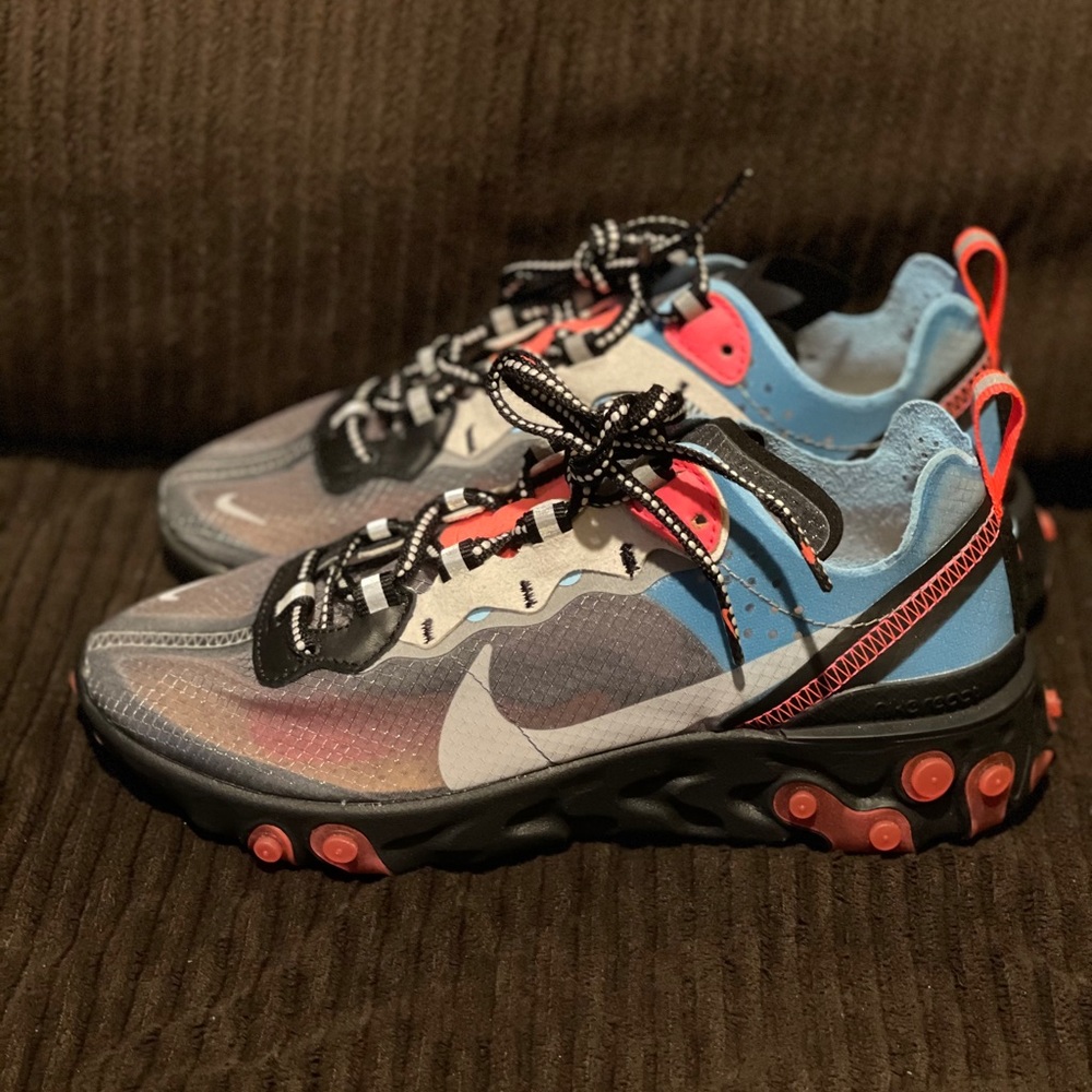 Nike React Element 87 - Blue Chill Solar Red - Picture 8 of 10